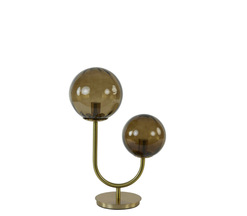 MAGDALA brown glass and gold table lamp