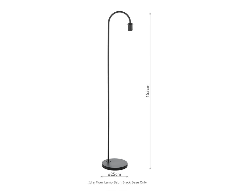 Idra Floor Lamp Satin Black Base Only