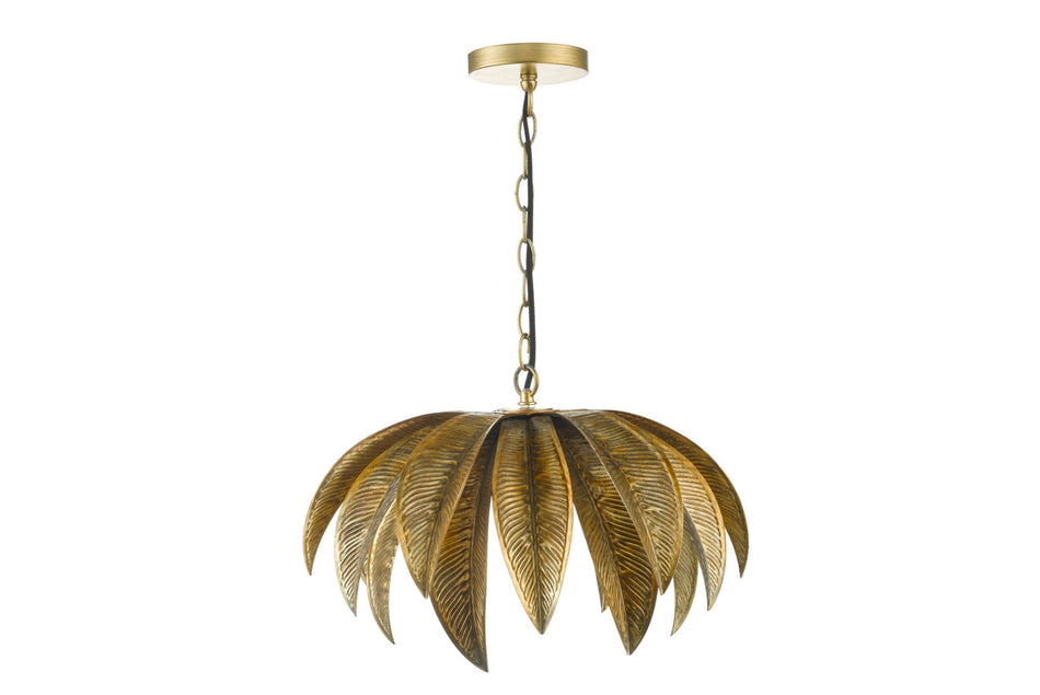 Cara 1 Light Pendant Antique Gold