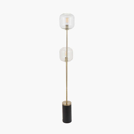 Florence Black Metal and Glass Floor Lamp