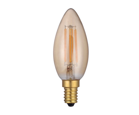 E14 LED filament candle 1lt Accessory Amber glass