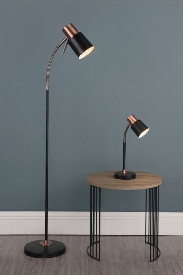 Black and deals copper table lamp