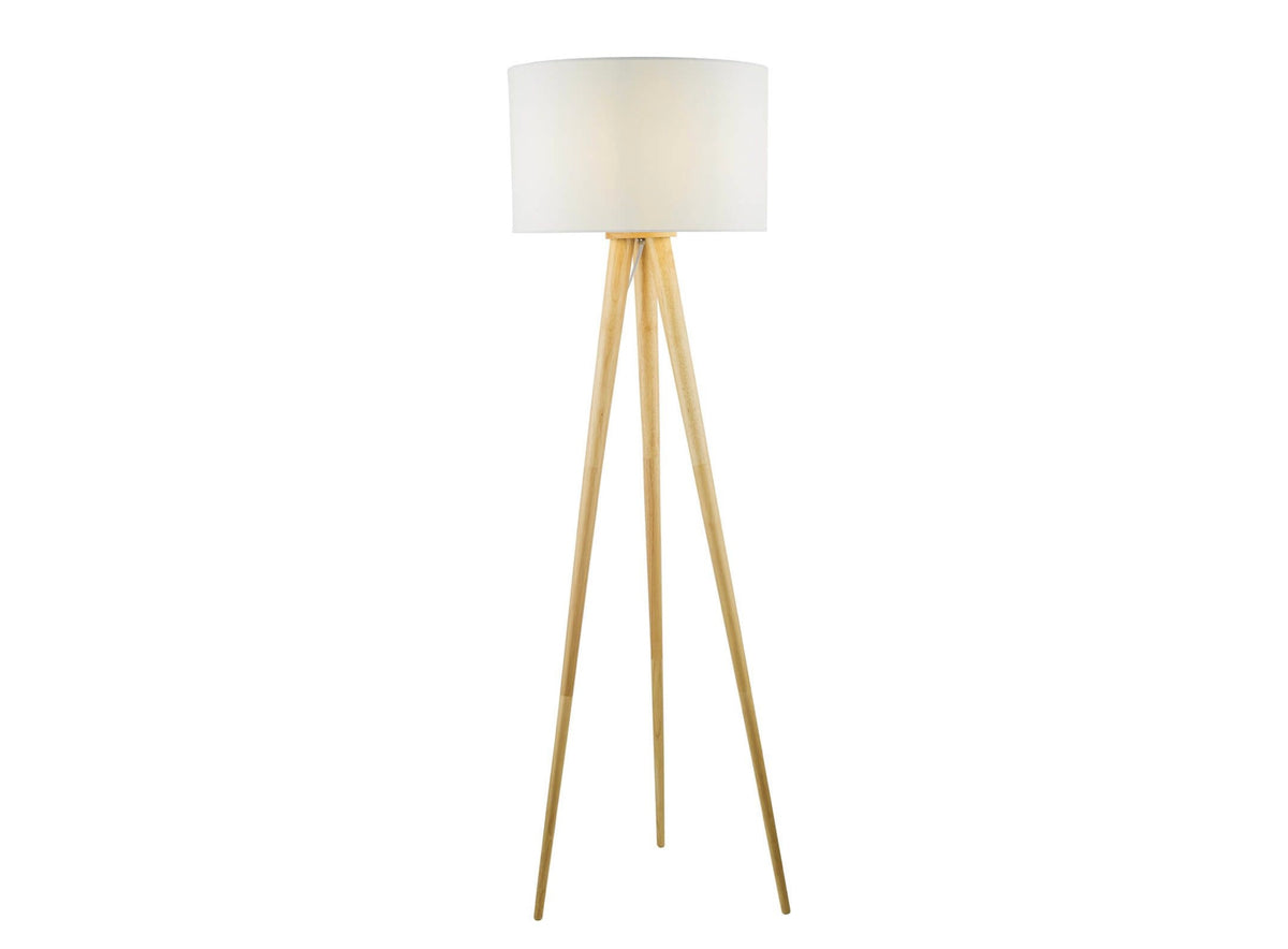 Ivor Tripod Floor Lamp Light Oak Base Only