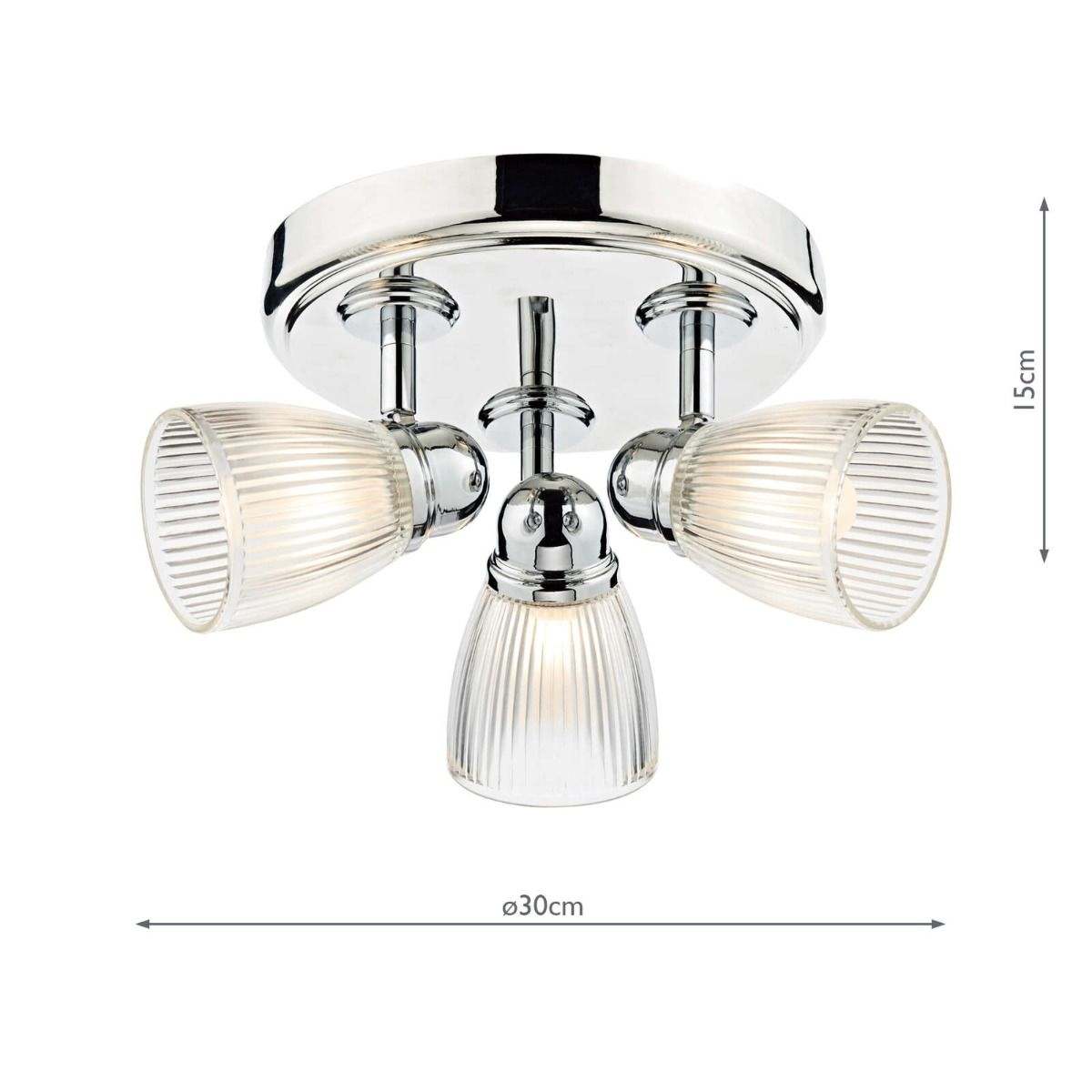 Cedric Bathroom 3 Light Spotlight Polished Chrome Glass IP44