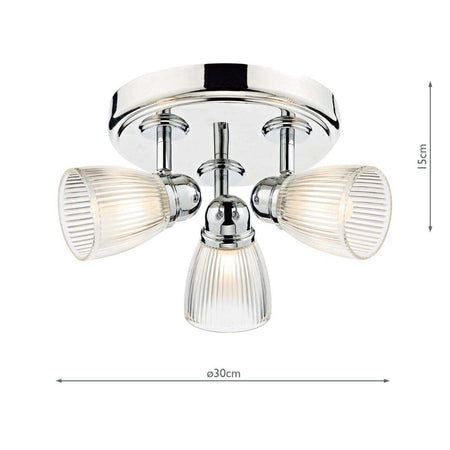 Cedric Bathroom 3 Light Spotlight Polished Chrome Glass IP44