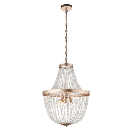 Celine 5lt Pendant Rose gold paint & clear glass