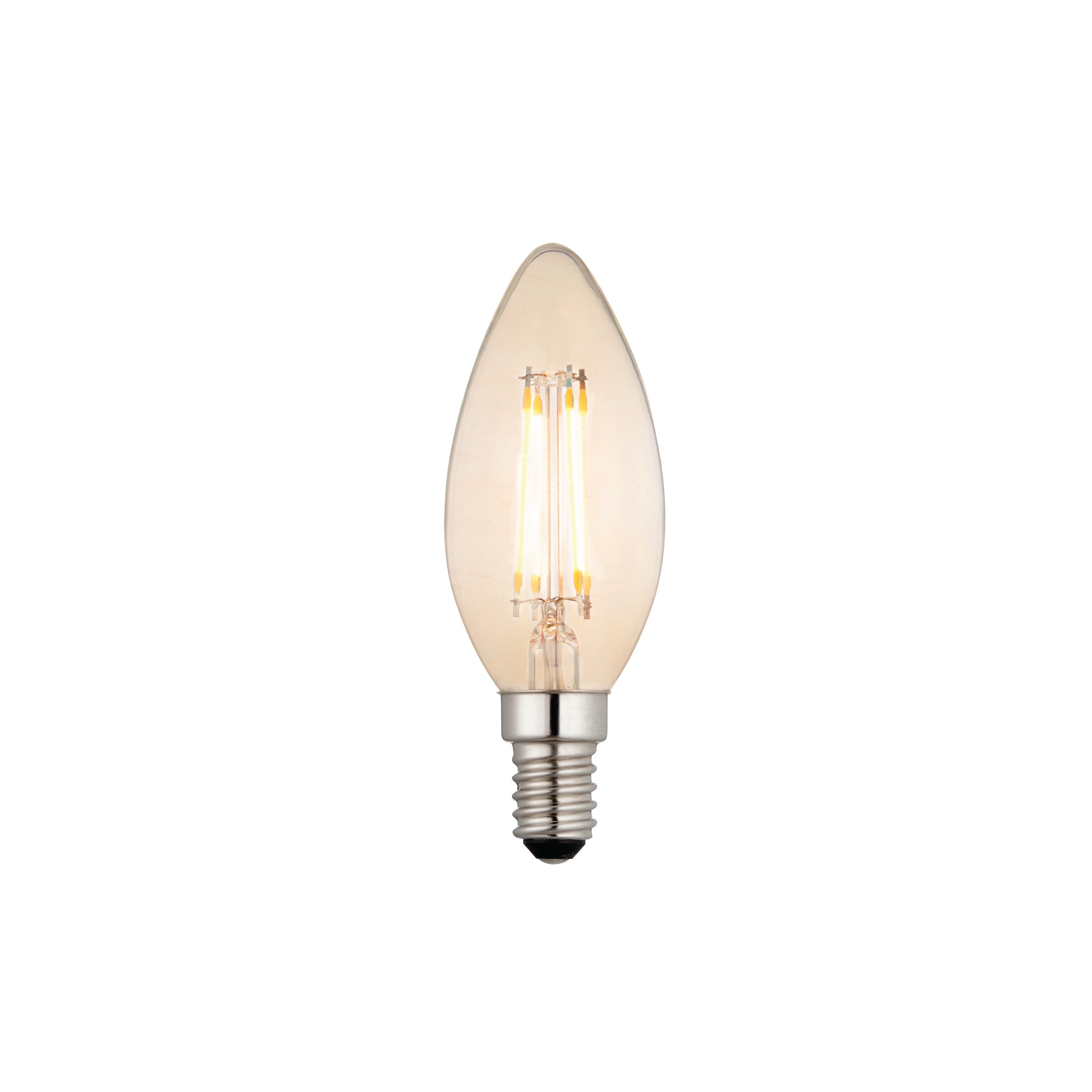 E14 LED filament candle 1lt Accessory Amber glass